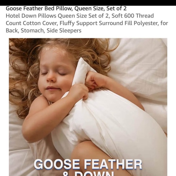 Goose feather and down pillows x2 - Picture 2 of 5